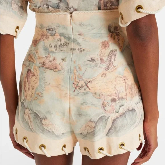ZIMMERMANN Printed linen shorts Size0 - Picture 6 of 6